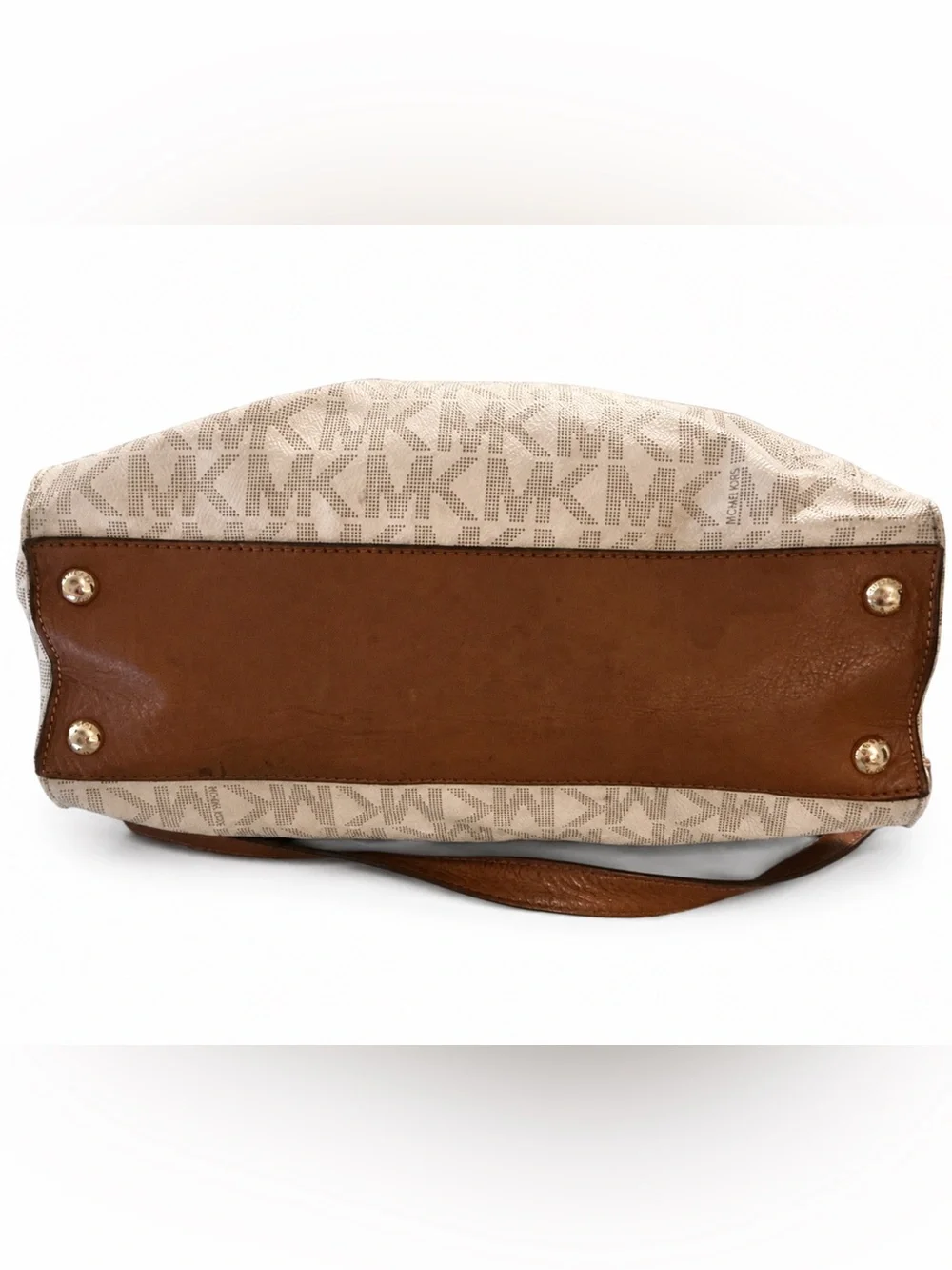 MICHAEL Michael Kors Hamilton Vanilla Logo Large Satchel Purse Crossbody Bag